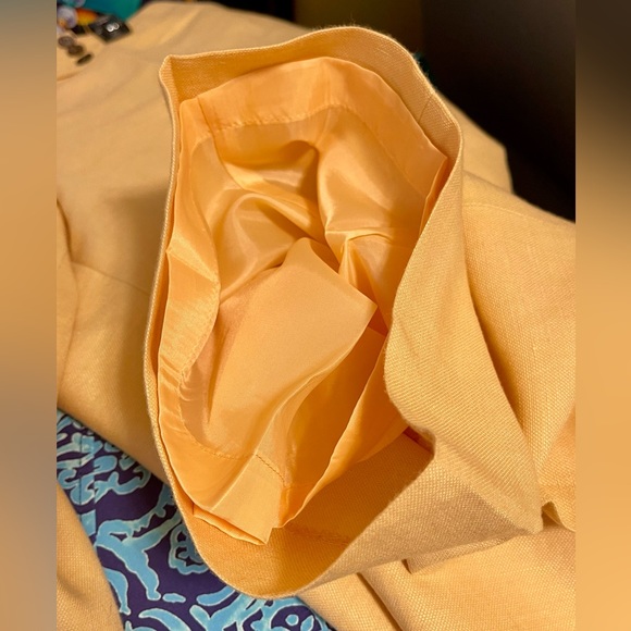 Kasper Yellow Linen Blend Pants - Picture 6 of 6